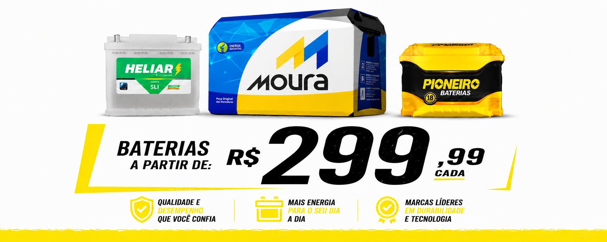 Baterias a partir de R$ 299,99 cada